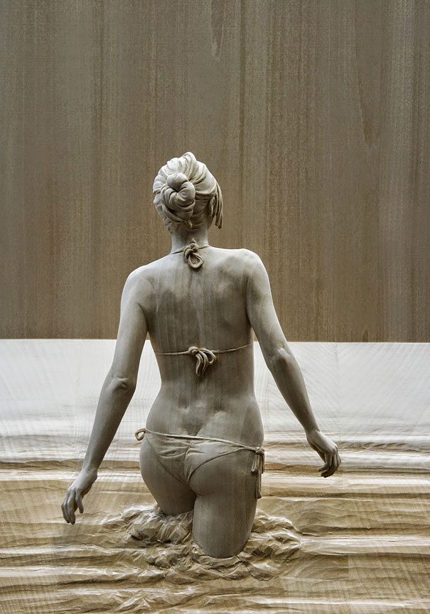 Woman Perfectly Captured Wading in the Water